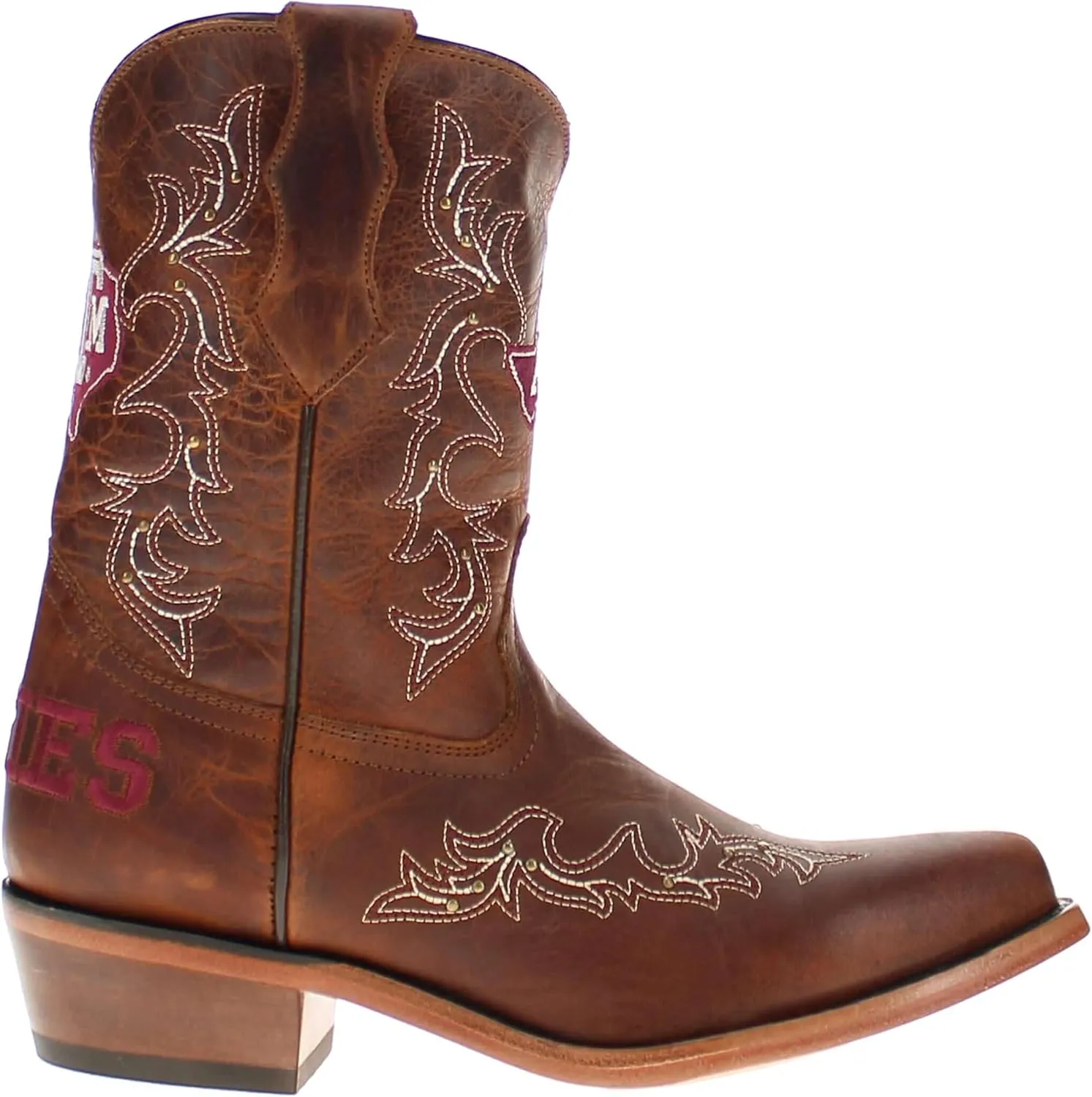Vaccari Girls Amelia Genuine Leather Snip Toe Officially Licensed NCAA League Toddler/Kids Boots