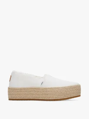 Valencia white canvas platform espadrilles