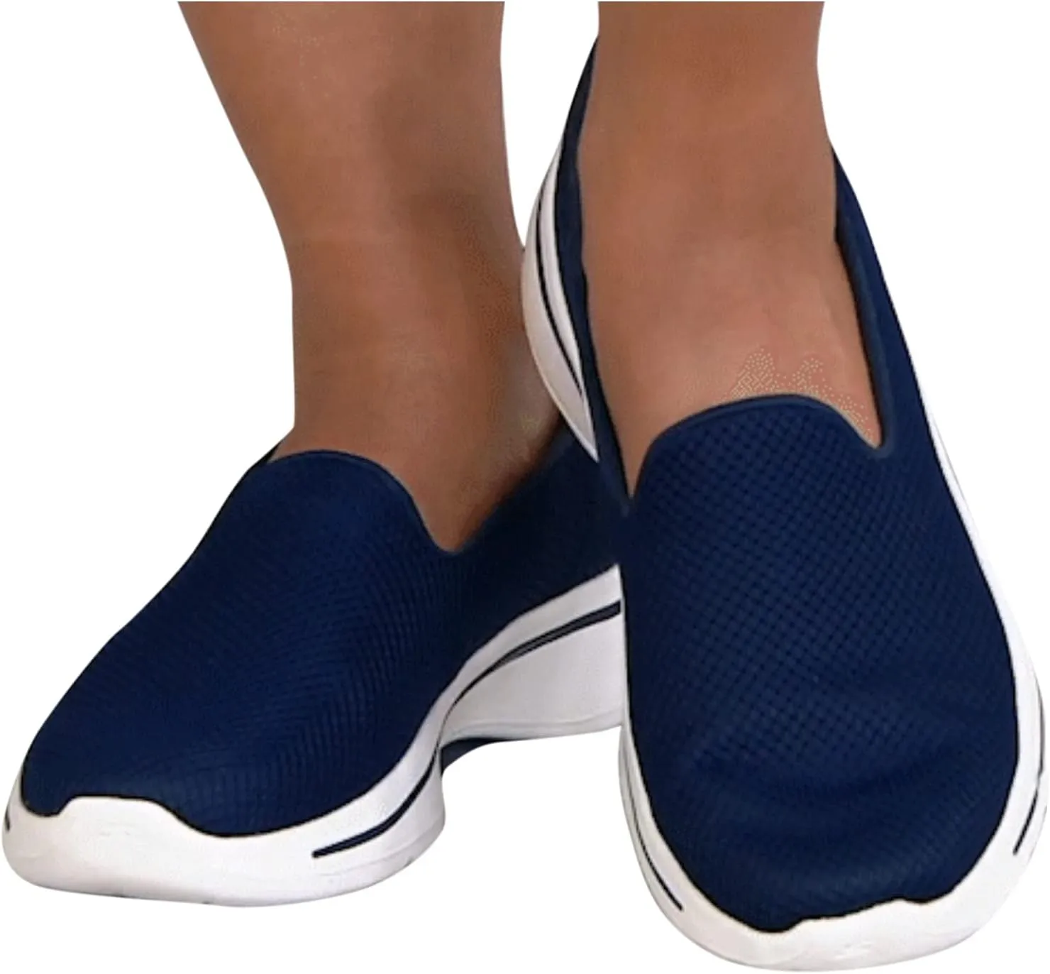 Walking Shoes for Women Casual Slip on Sneakers Flat Running Mesh Sneakers Fashion Athletic Breathable Mesh Lightweight Shoes