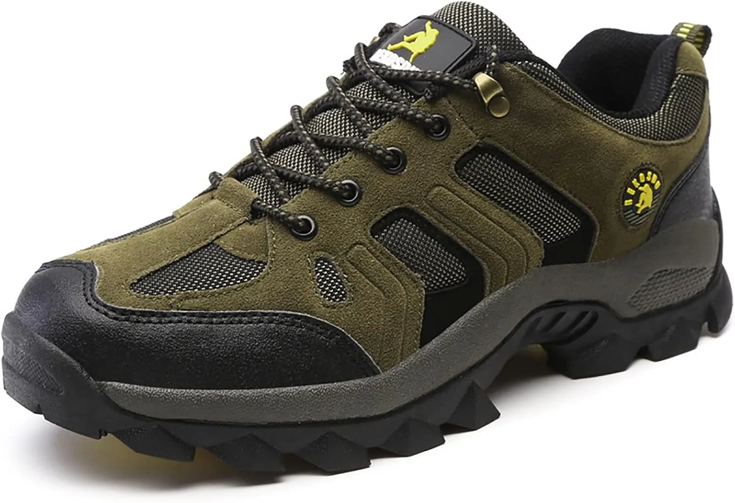 Waterproof Hiking Boot for Men, Comfortable Breathable Suede Leather Durable Rubber Sole Military Boots, for Outdoor Mountaineering Lace-up Hunting Boots