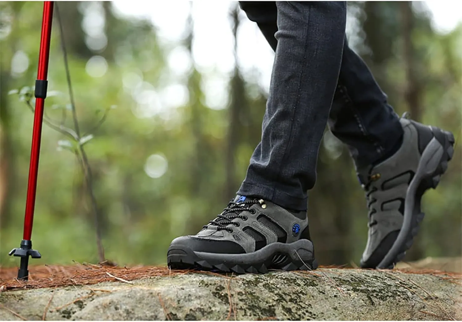 Waterproof Hiking Boot for Men, Comfortable Breathable Suede Leather Durable Rubber Sole Military Boots, for Outdoor Mountaineering Lace-up Hunting Boots