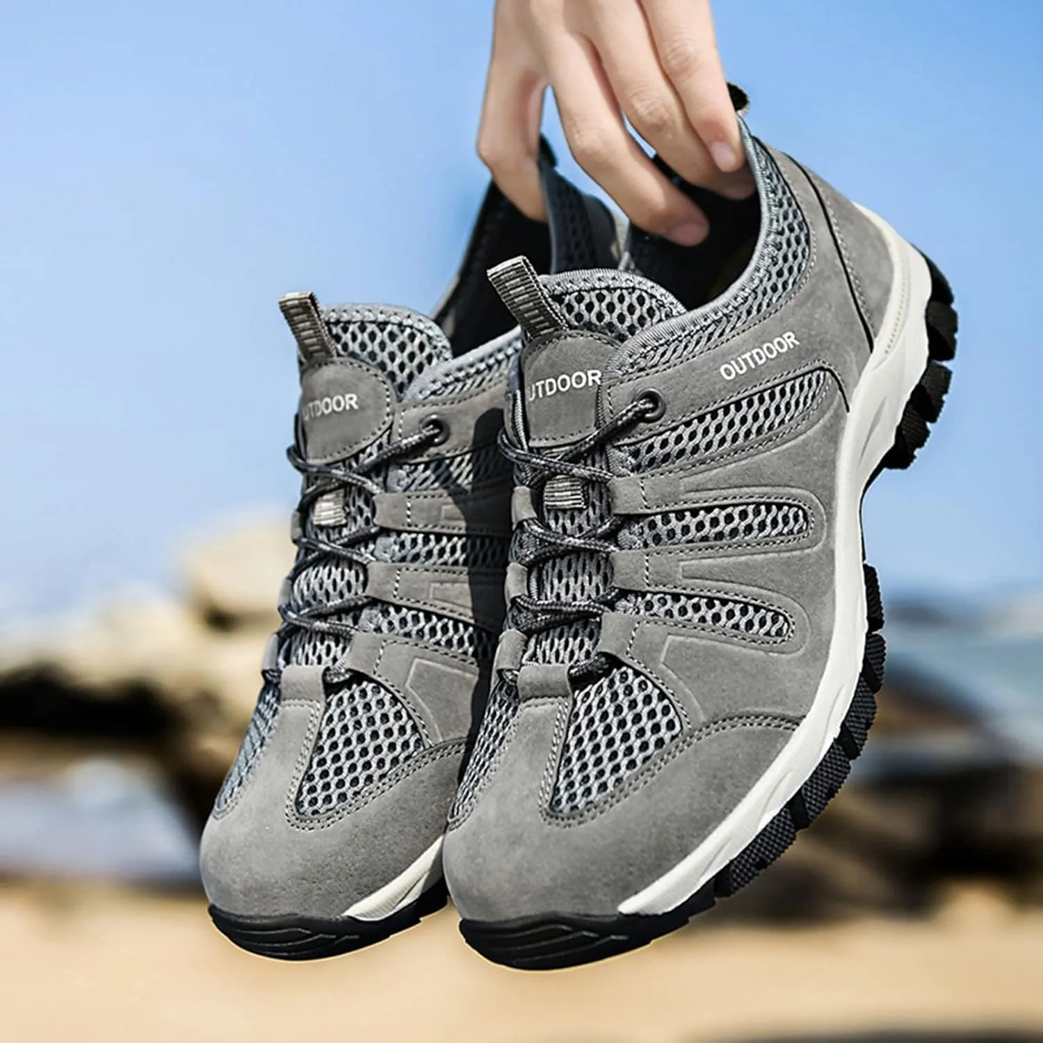 Waterproof Hiking Boots For Men Outdoor Lightweight Trekking Trails Shoes Backpacking Mountaineering Boots