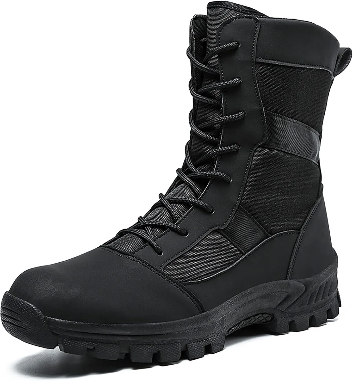 Waterproof Military and Tactical Boots for men, Non-Slip Comfortable Shock Mountaineering Boots, Outdoor Lace-Up Sports Lightweight Durable Breathable Hiking Shoes
