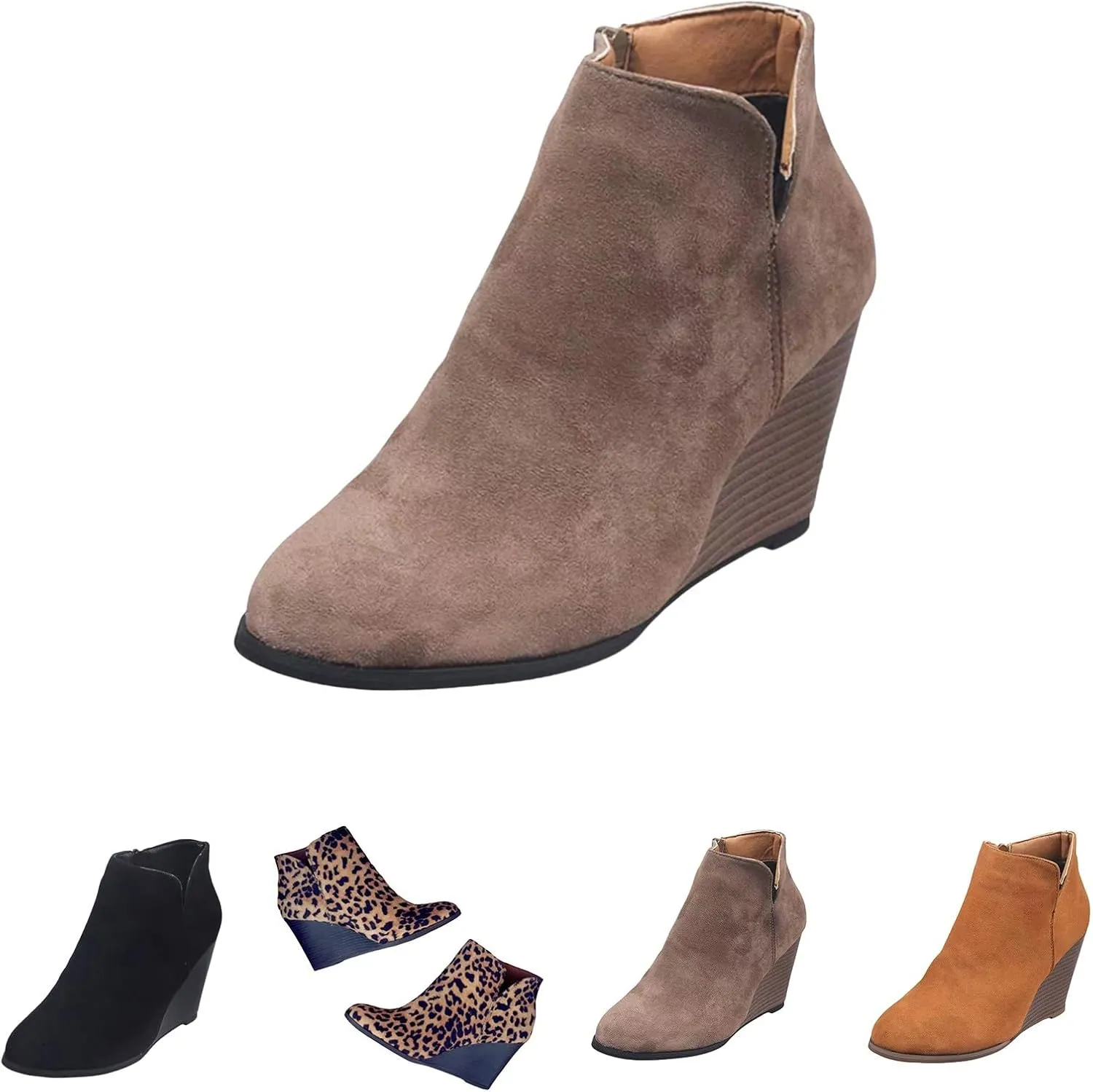 Women Boots Low Heel Leather Warm Women Rain Boots