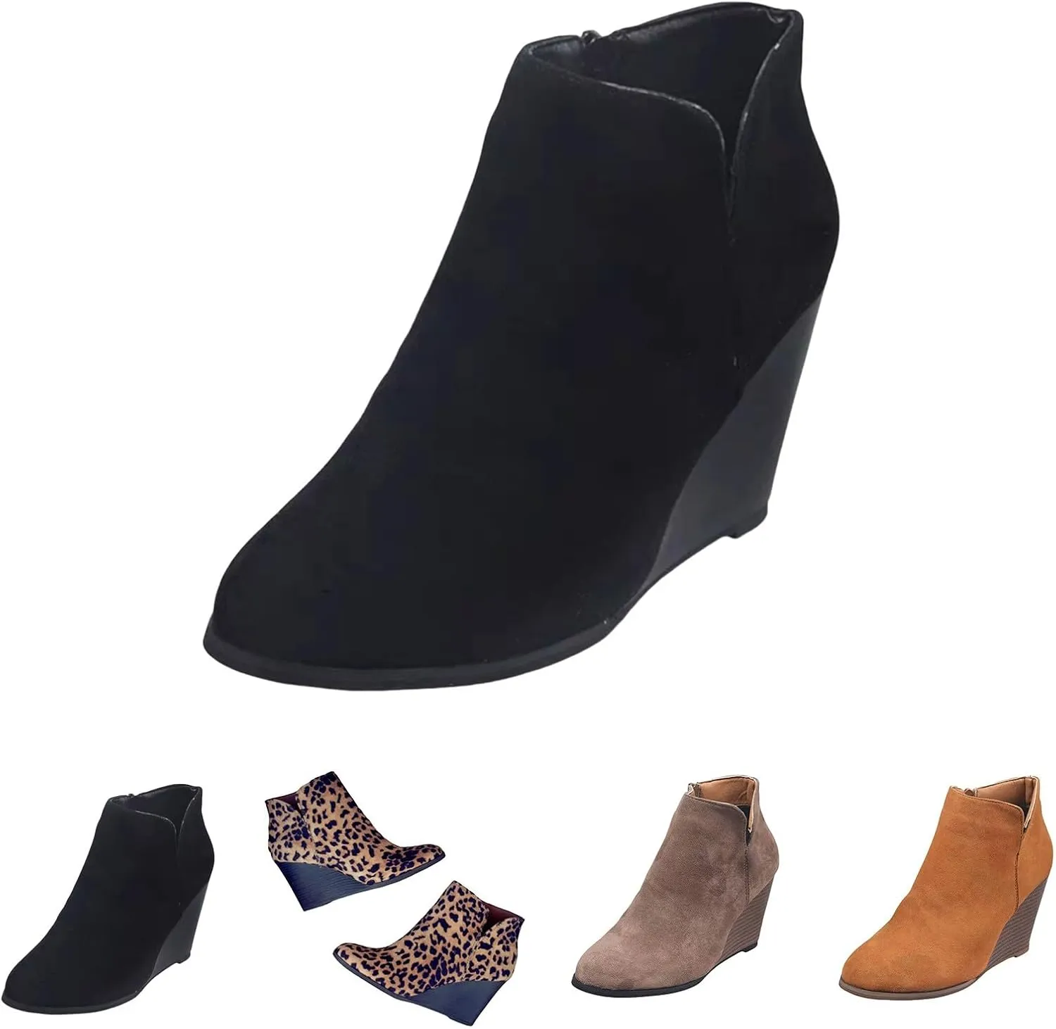 Women Boots Low Heel Leather Warm Women Rain Boots