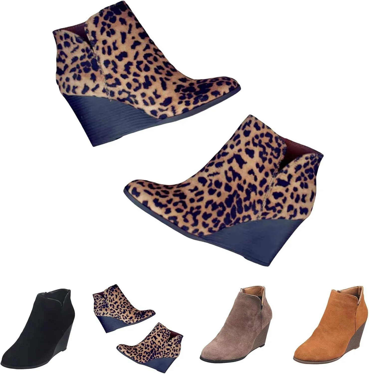 Women Boots Low Heel Leather Warm Women Rain Boots