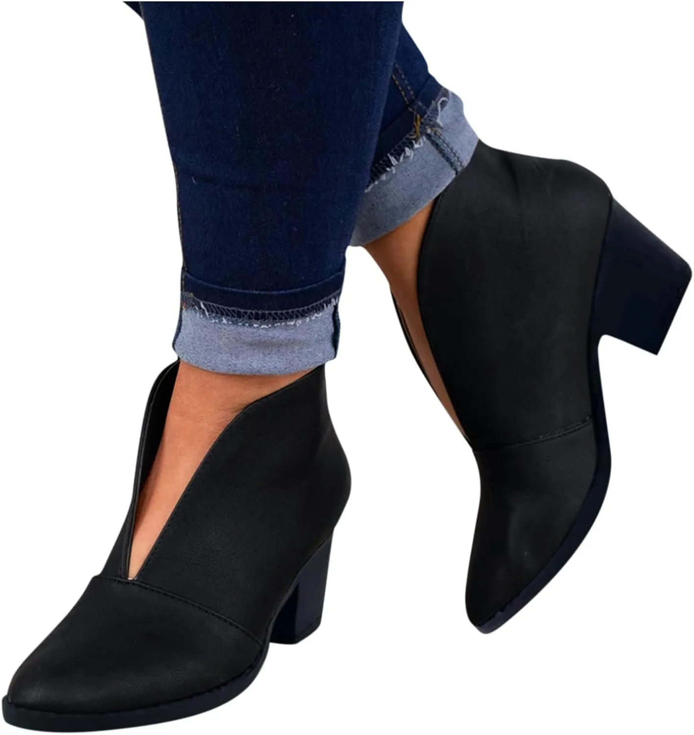 Womens Ankle Boots Wide Width 1 Inch Heel Womens Black Ankle Boots Low Heel Work Black Booties for Women Low Heel Leather Wide Width Black Leather Booties Silver Cowboy Boots Women Wide Calf Booties