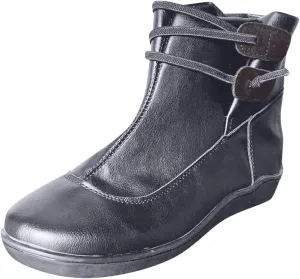 Womens Boots Retro Exquisite Beautiful Leather Boots for Women Flat Soft Sole Comfortable Ankle Boots