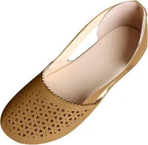 Womens Fusaro Shoes Leather Baotou Hollow Wedge Sandals Round Toe Platform Loafers Fashion Closed Toe Flat Sandal Lightweight Flat Sole Walking Shoes