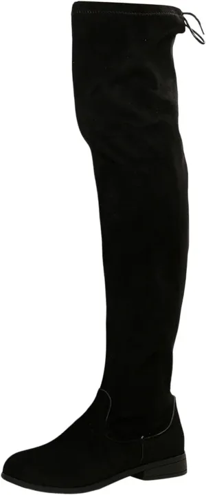 Womens Knee High Boots Knit Comfort Chunky Heeled High Boots Minimalist Style Knit Shoes Dress Tall Boots