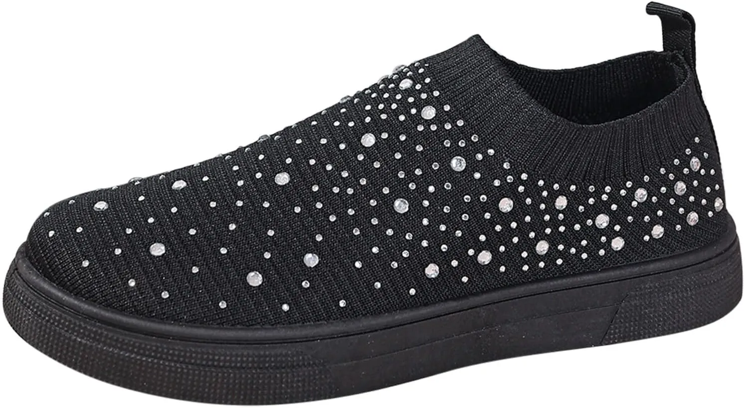 Women's Mesh Walking Shoes Rhinestone Glitter Non Slip Sock Sneakers Slip-On Casual Mesh-Comfortable Tennis Workout Sneakers