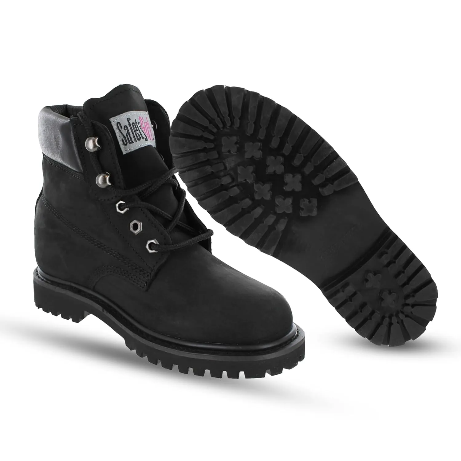 Womens Work Boots | Waterproof Leather Work Boots for Women | Oil & Slip-Resistant Soft Toe Boots for Women | Premium Nubuck Leather | Lightweight and Comfortable | Black Leather - 5W