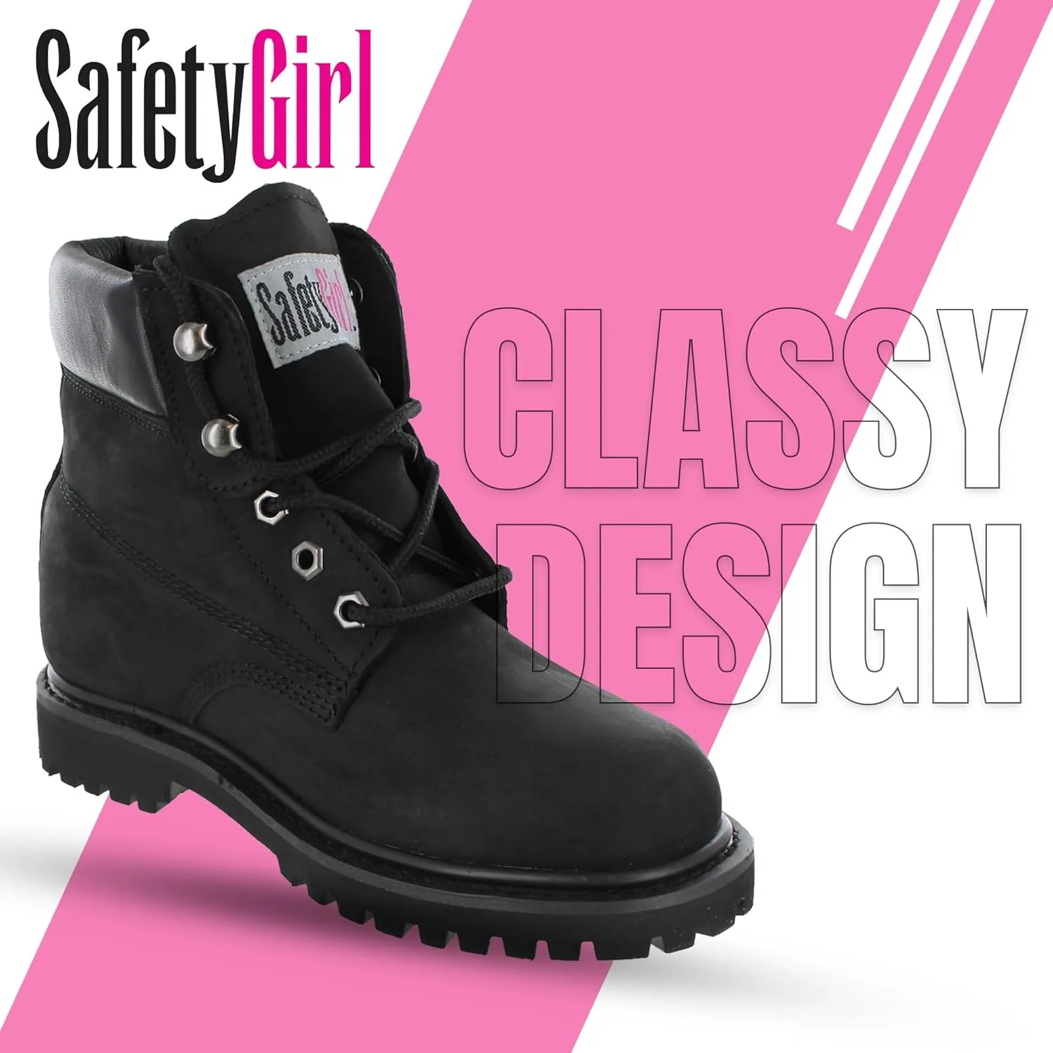 Womens Work Boots | Waterproof Leather Work Boots for Women | Oil & Slip-Resistant Soft Toe Boots for Women | Premium Nubuck Leather | Lightweight and Comfortable | Black Leather - 9.5W