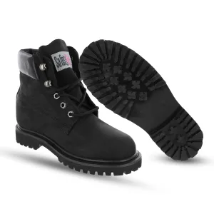 Womens Work Boots | Waterproof Leather Work Boots for Women | Oil & Slip-Resistant Soft Toe Boots for Women | Premium Nubuck Leather | Lightweight and Comfortable | Black Leather - 9.5W