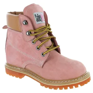 Womens Work Boots | Waterproof Leather Work Boots for Women | Oil & Slip-Resistant Soft Toe Boots for Women | Premium Nubuck Leather | Lightweight and Comfortable | Pink Leather - 9.5W