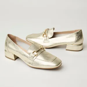 Wonders Gold Metallic Loafers