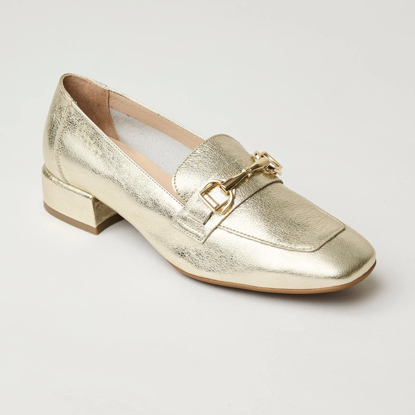 Wonders Gold Metallic Loafers