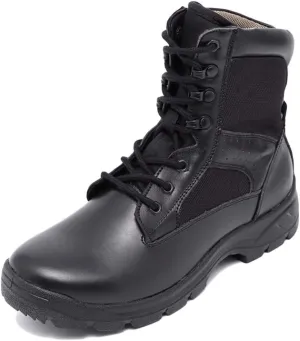 Wygwlg Mens Arma Black Lace up Leather Military Waterproof Safety Boots Desert Jungle Combat Boots Tactical Hiking Boots