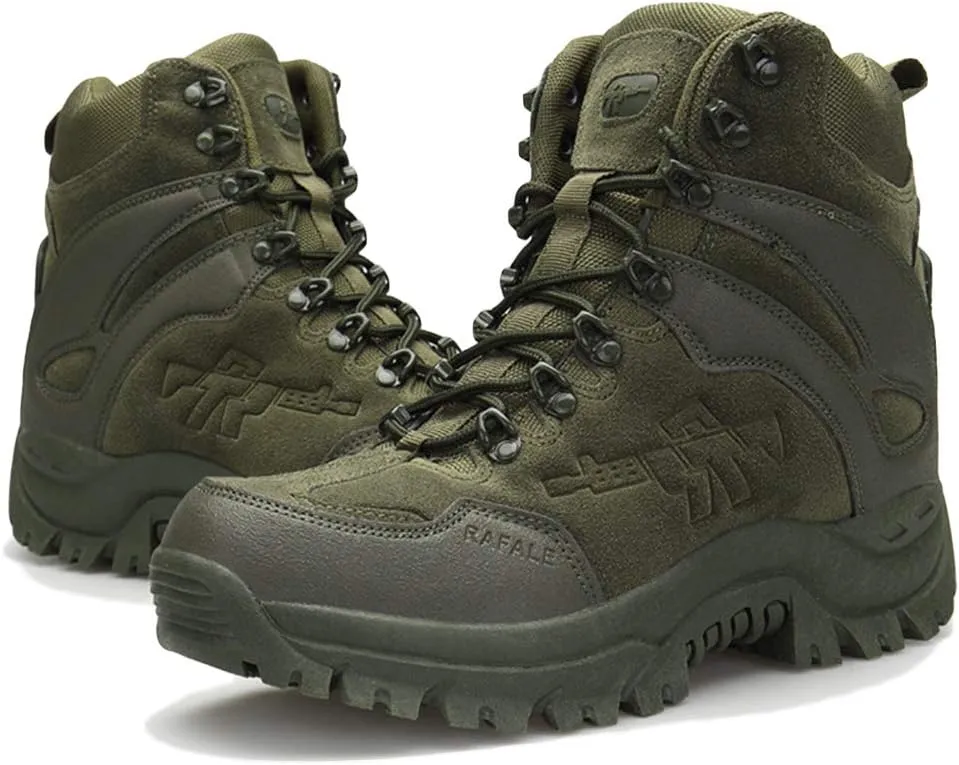 Wygwlg Men's Army Safety Shoes Military Desert Combat Boot Waterproof Low Rise Hiking Boots Action Protection Boots