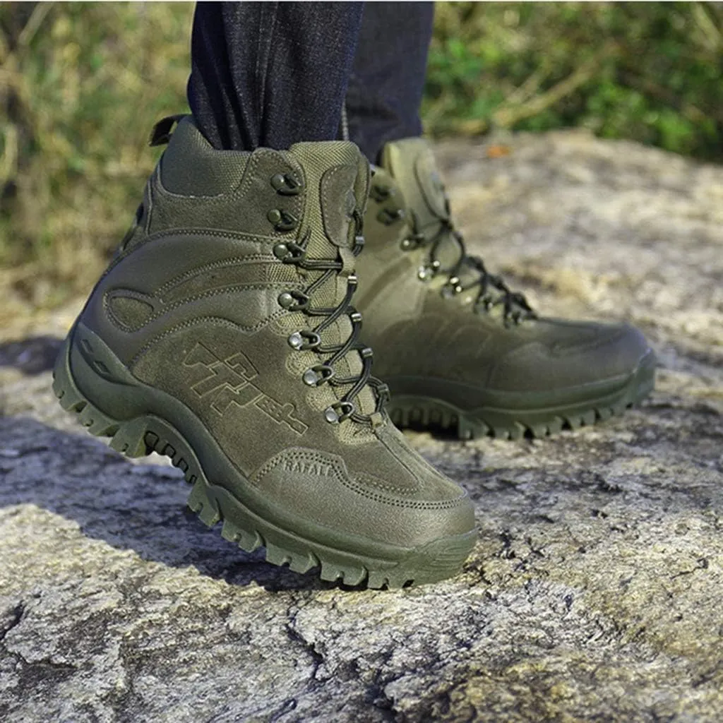 Wygwlg Men's Army Safety Shoes Military Desert Combat Boot Waterproof Low Rise Hiking Boots Action Protection Boots