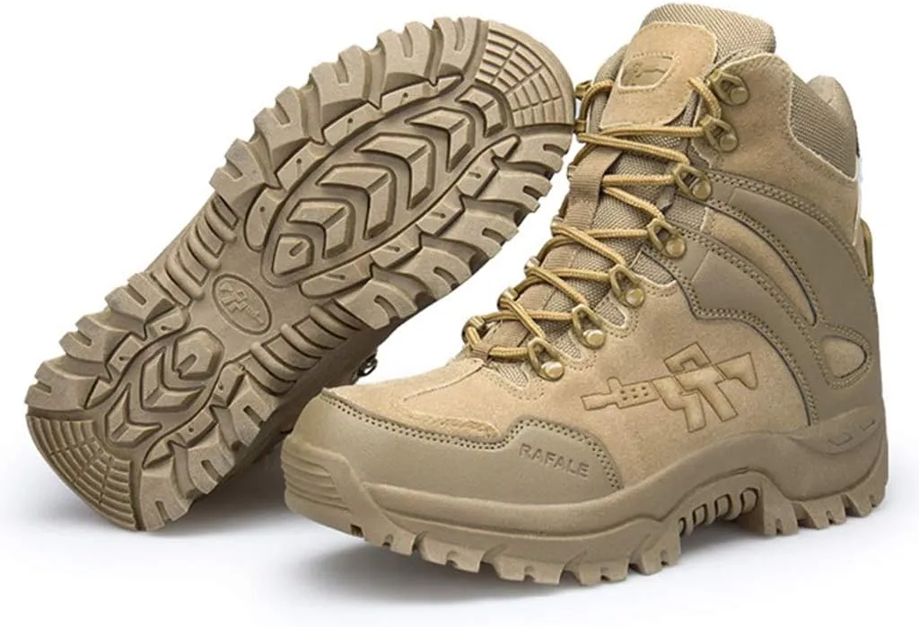 Wygwlg Men's Army Safety Shoes Military Desert Combat Boot Waterproof Low Rise Hiking Boots Action Protection Boots
