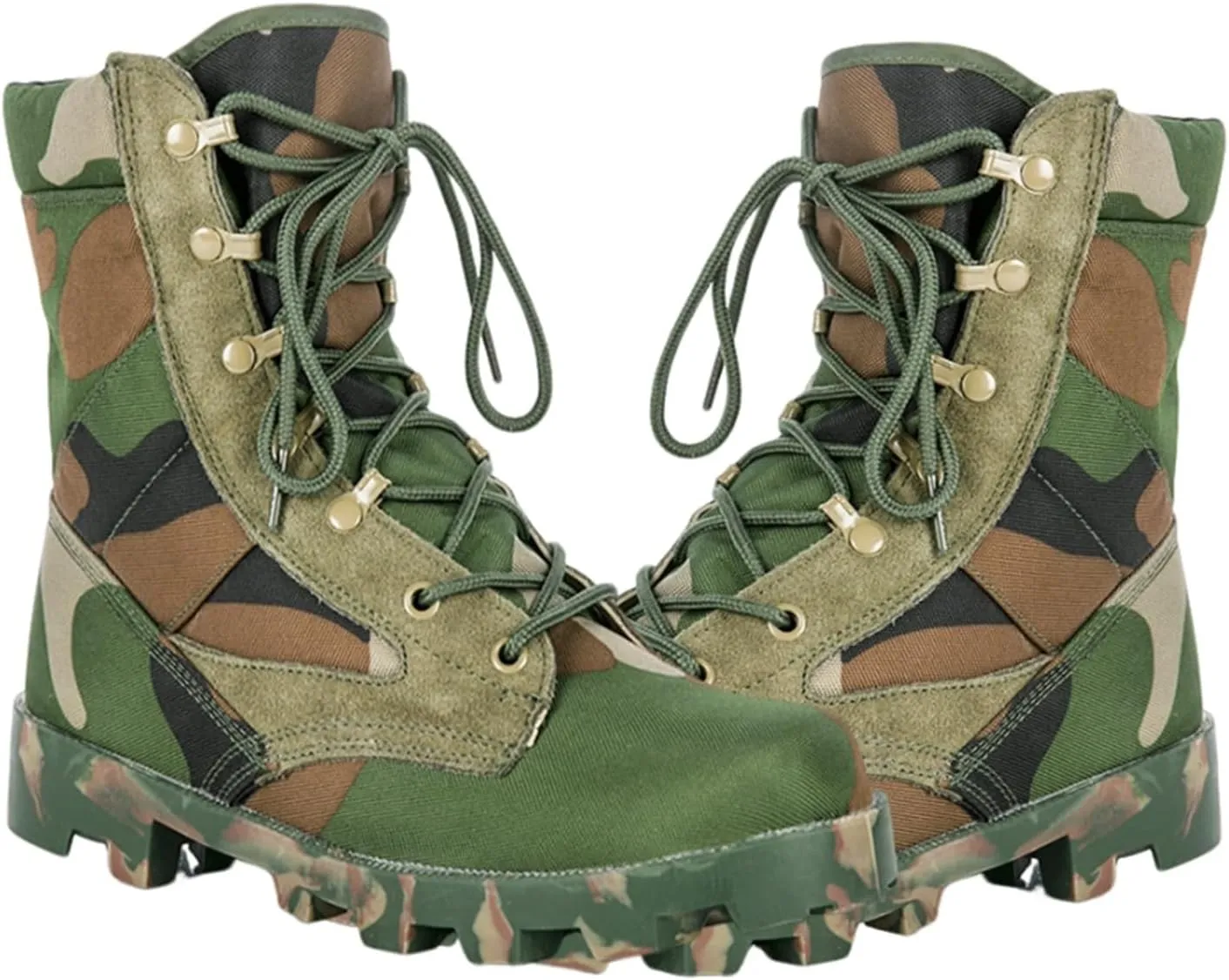Wygwlg Mens Military Tactical Work Boots Wide, Men's Lightweight Non Slip High Top Lace up Breathable Army Camouflage Boots, Army Hunting Jungle Hiking Boots, for Camping Hiking Work Combat