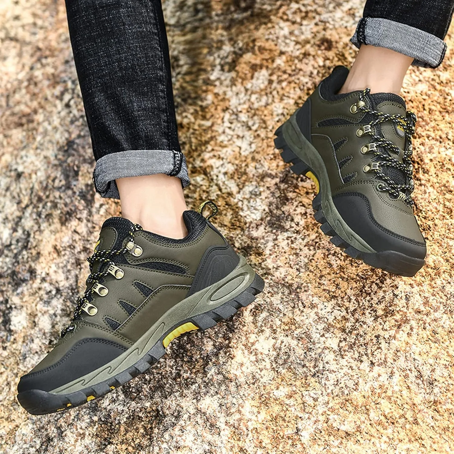 YUKTOPA Men's Backpacking Boots Outdoor Hiking Shoes Mountaineering Shoes Athletic Walking Sneakers