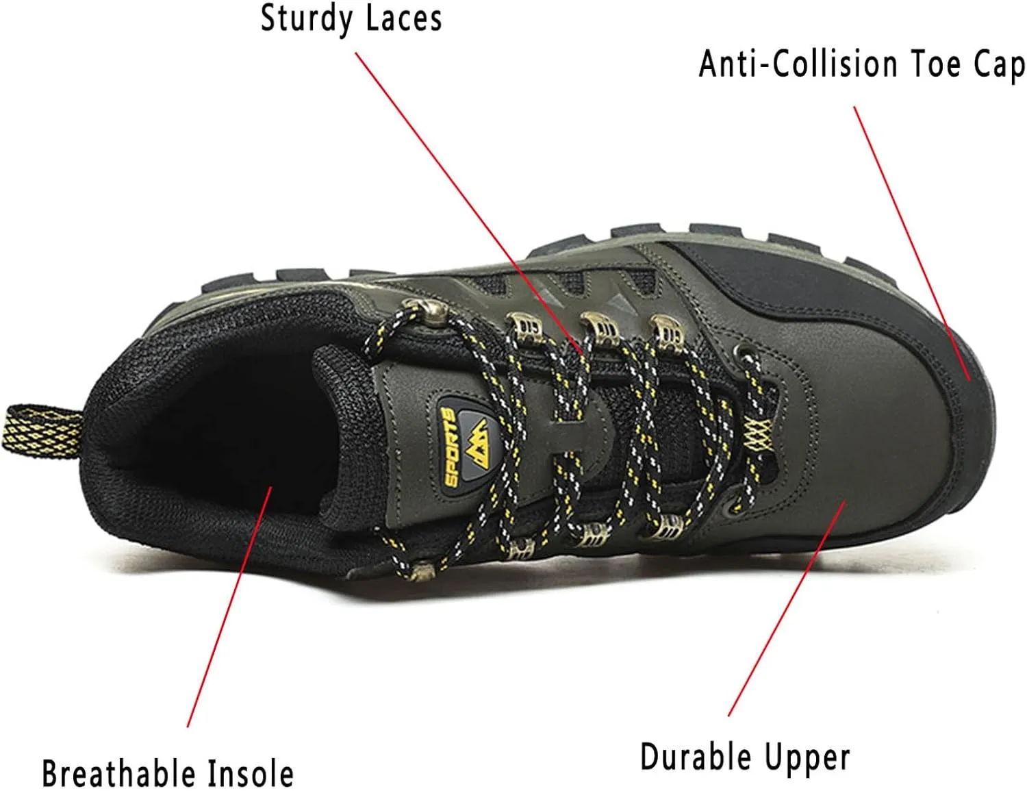 YUKTOPA Men's Backpacking Boots Outdoor Hiking Shoes Mountaineering Shoes Athletic Walking Sneakers