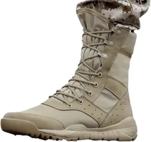 ZINERLIK Summer Combat Boots Men's Mountaineering Training Lightweight Waterproof Tactical Boots Outdoor Hiking Shoes