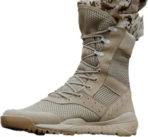 ZINERLIK Summer Combat Boots Men's Mountaineering Training Lightweight Waterproof Tactical Boots Outdoor Hiking Shoes
